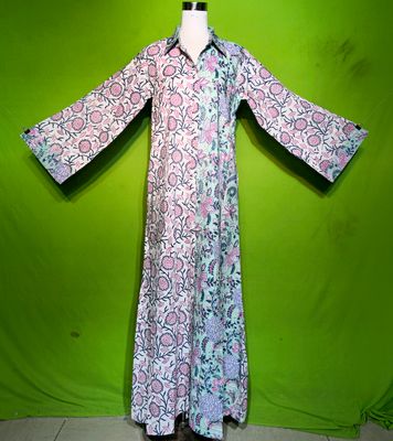 S-M Crystal Singapore Dress 100% Cotton 57&quot; Inches Long Jalabiya