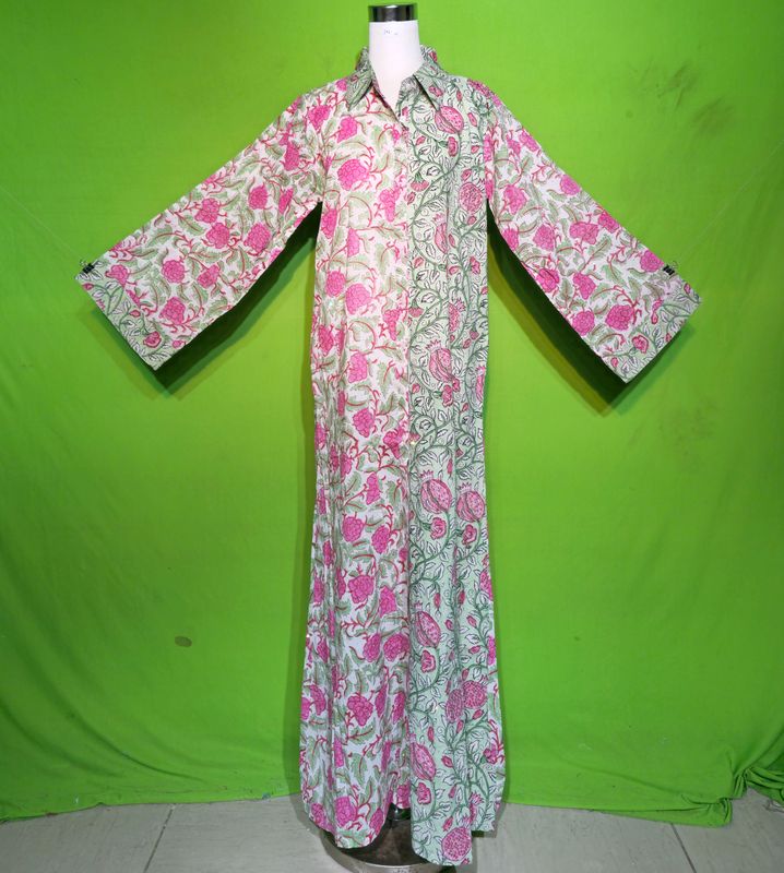 XS Crystal Singapore Dress 100% Cotton 54&quot; Inches Long Jalabiya