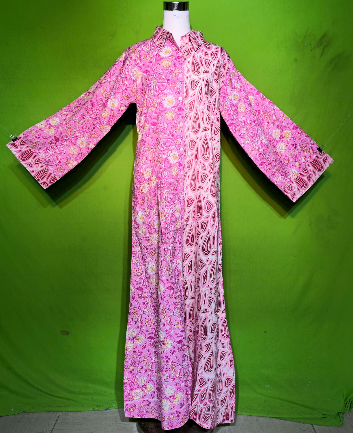 XS Crystal Singapore Dress 100% Cotton 54&quot; Inches Long Jalabiya