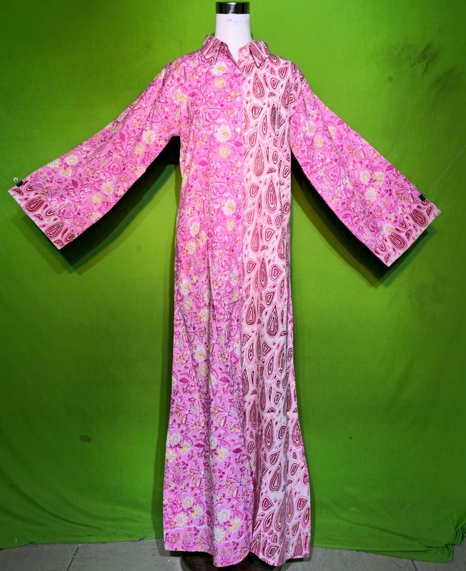 XS Crystal Singapore Dress 100% Cotton 54&quot; Inches Long Jalabiya