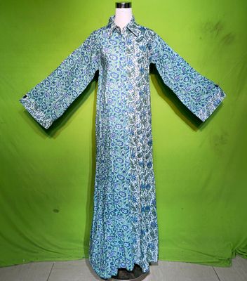 XS Crystal Singapore Dress 100% Cotton 54&quot; Inches Long Jalabiya