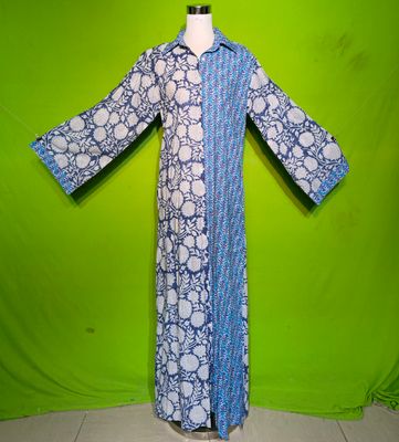S-M Crystal Singapore Dress 100% Cotton 57&quot; Inches Long Jalabiya