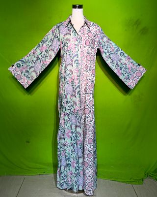 S-M Crystal Singapore Dress 100% Cotton 57&quot; Inches Long Jalabiya