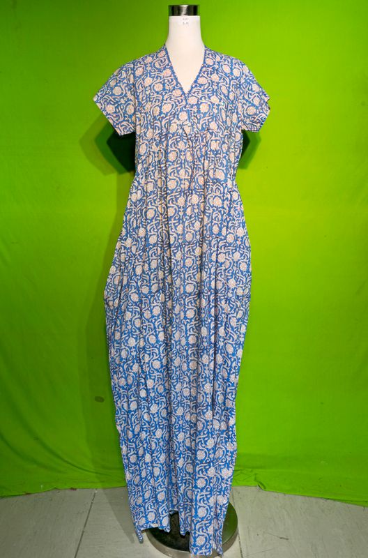 S-M Crystal Amani Dress 100% Cotton 57&quot; Inches Long Jalabiya