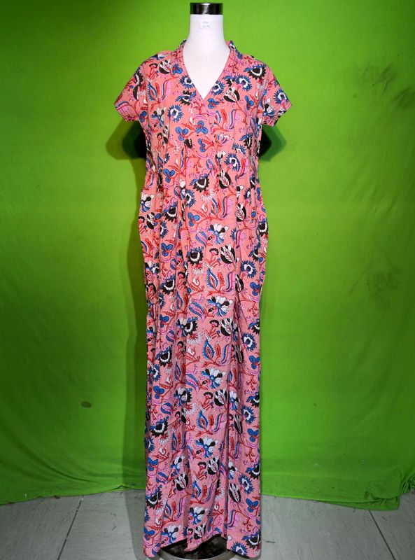 S-M Crystal Amani Dress 100% Cotton 57&quot; Inches Long Jalabiya