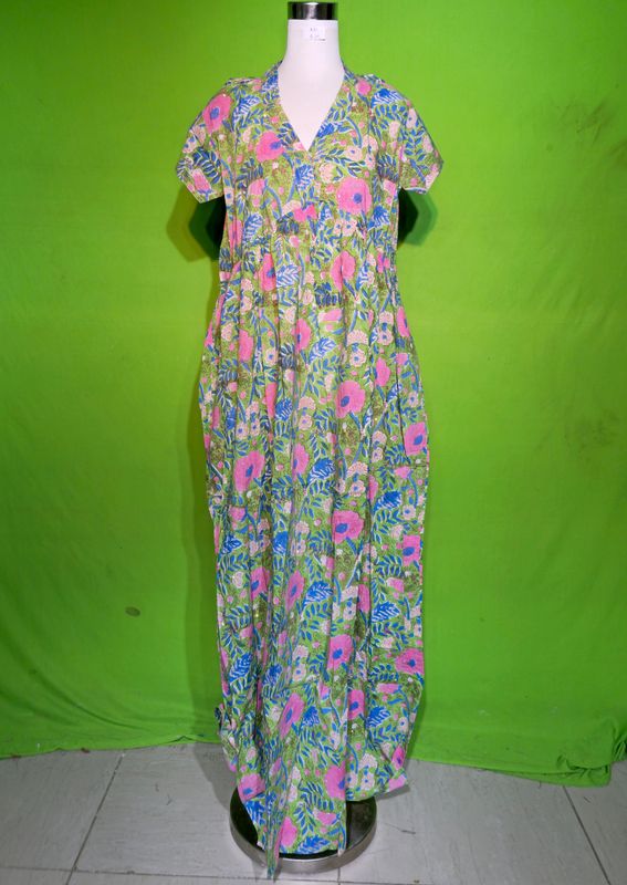 S-M Crystal Amani Dress 100% Cotton 57&quot; Inches Long Jalabiya