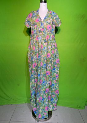 S-M Crystal Amani Dress 100% Cotton 57&quot; Inches Long Jalabiya