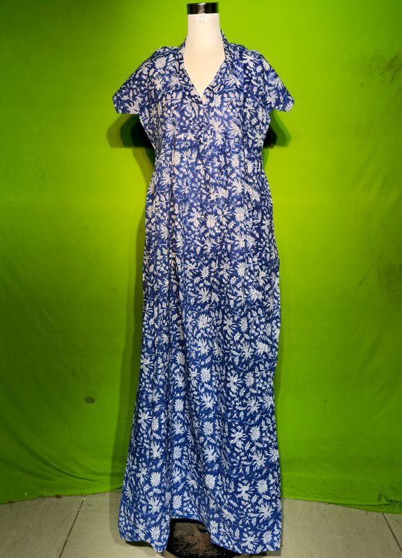 S-M Crystal Amani Dress 100% Cotton 57&quot; Inches Long Jalabiya