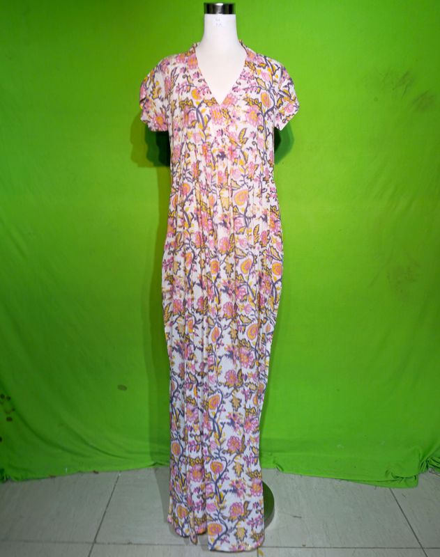 S-M Crystal Amani Dress 100% Cotton 57&quot; Inches Long Jalabiya