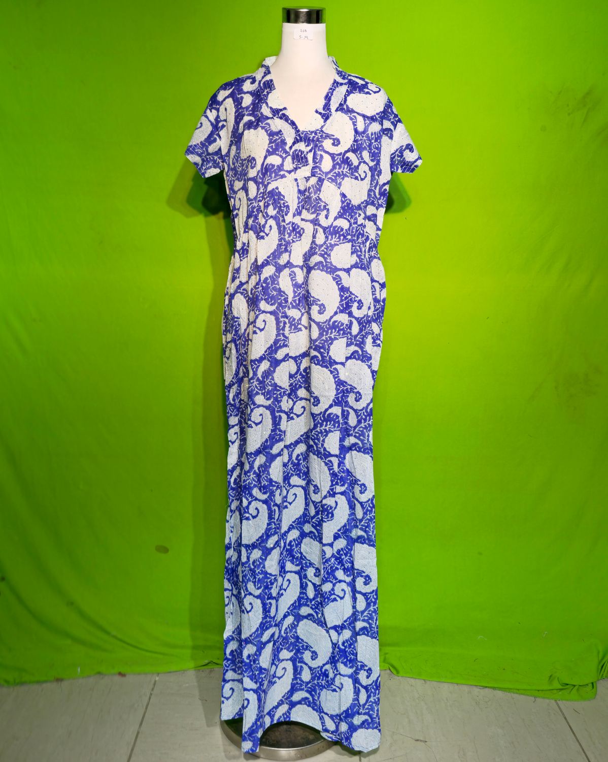 S-M Crystal Amani Dress 100% Cotton 57&quot; Inches Long Jalabiya
