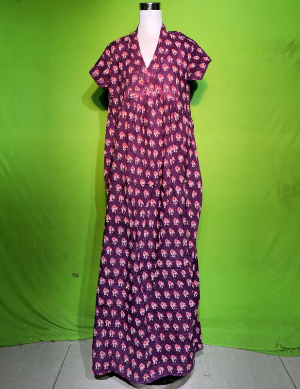 S-M Crystal Amani Dress 100% Cotton 57&quot; Inches Long Jalabiya