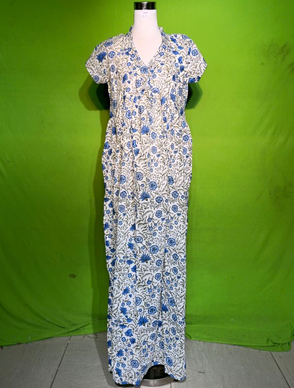 S-M Crystal Amani Dress 100% Cotton 57&quot; Inches Long Jalabiya