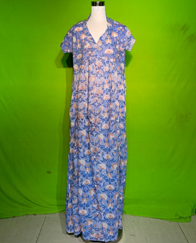 S-M Crystal Amani Dress 100% Cotton 57&quot; Inches Long Jalabiya