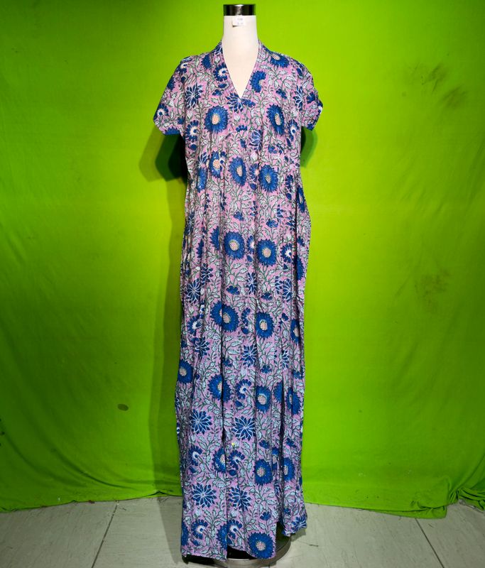 S-M Crystal Amani Dress 100% Cotton 57&quot; Inches Long Jalabiya