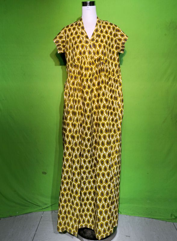 S-M Crystal Amani Dress 100% Cotton 57&quot; Inches Long Jalabiya