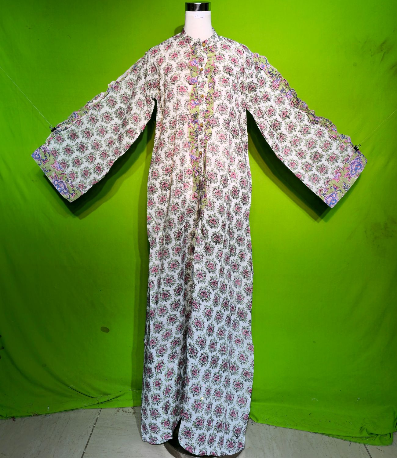 S-M Crystal Arwa Dress 100% Cotton 57&quot; Inches Long Jalabiya