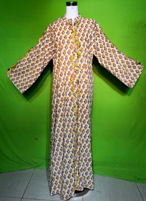 L-XL Crystal Arwa Dress 100% Cotton 57&quot; Inches Long Jalabiya