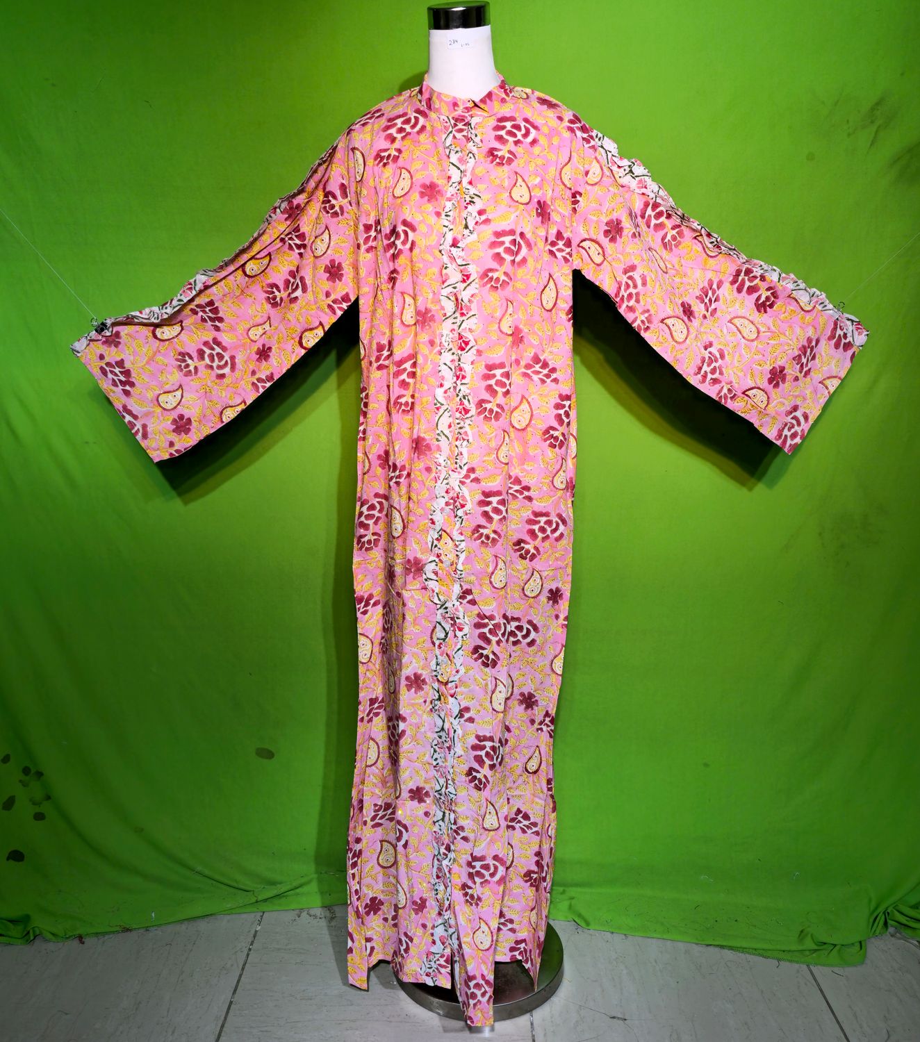 L-XL Crystal Arwa Dress 100% Cotton 57&quot; Inches Long Jalabiya