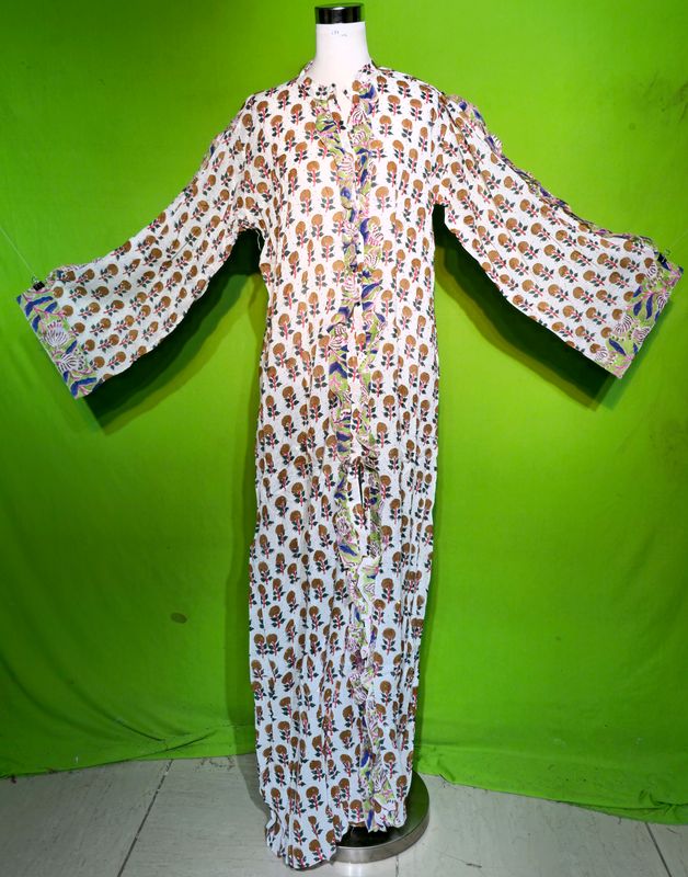 2XL-3XL Crystal Arwa Dress 100% Cotton 57&quot; Inches Long Jalabiya