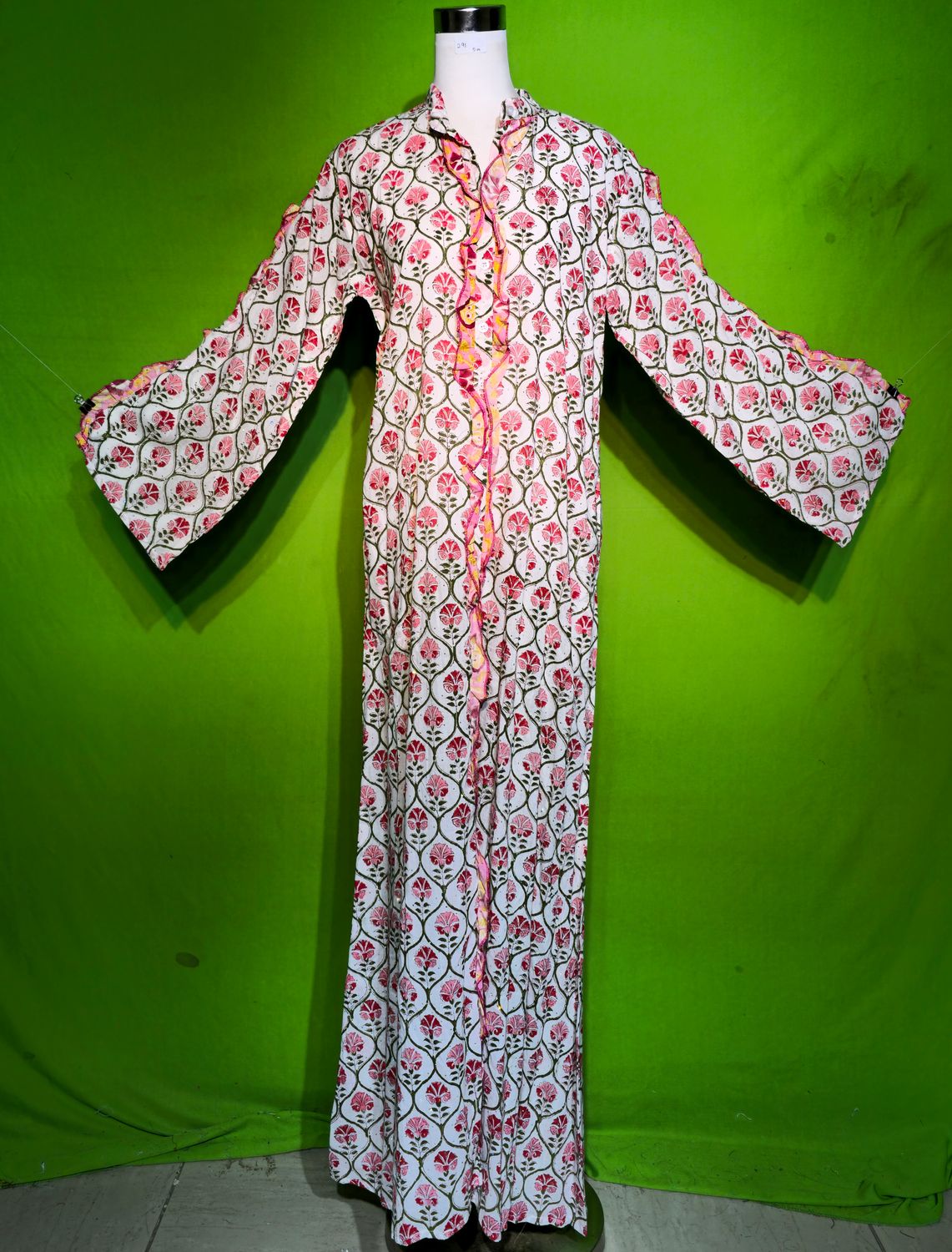 S-M Crystal Arwa Dress 100% Cotton 57&quot; Inches Long Jalabiya