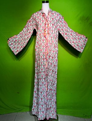 S-M Crystal Arwa Dress 100% Cotton 57&quot; Inches Long Jalabiya