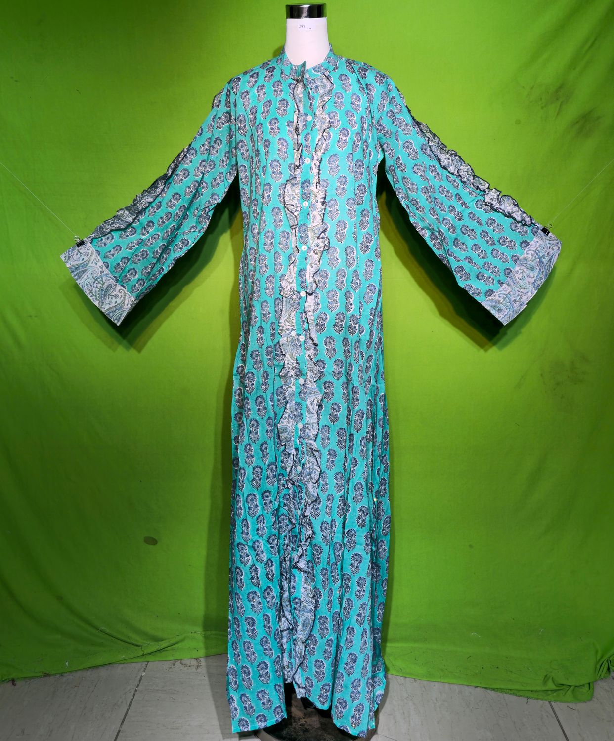 S-M Crystal Arwa Dress 100% Cotton 57&quot; Inches Long Jalabiya