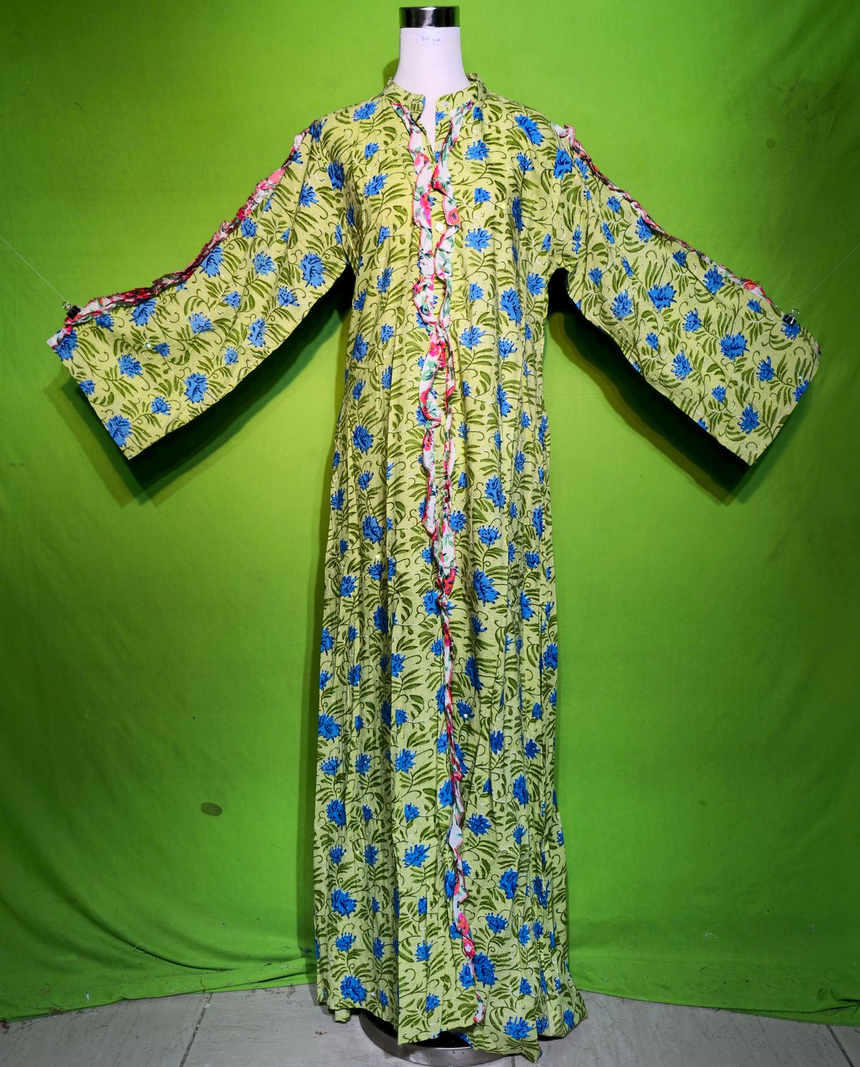 S-M Crystal Arwa Dress 100% Cotton 57&quot; Inches Long Jalabiya