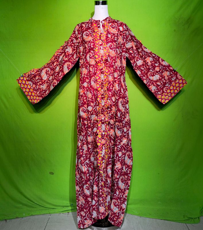 2XL-3XL Crystal Arwa Dress 100% Cotton 57&quot; Inches Long Jalabiya