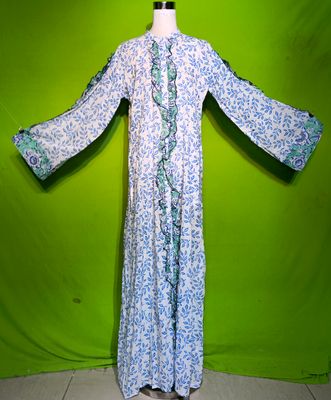 L-XL Crystal Arwa Dress 100% Cotton 57&quot; Inches Long Jalabiya
