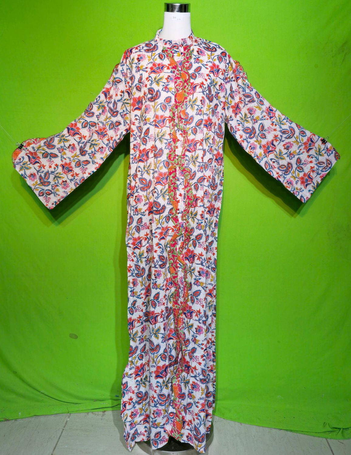 L-XL Crystal Arwa Dress 100% Cotton 57&quot; Inches Long Jalabiya