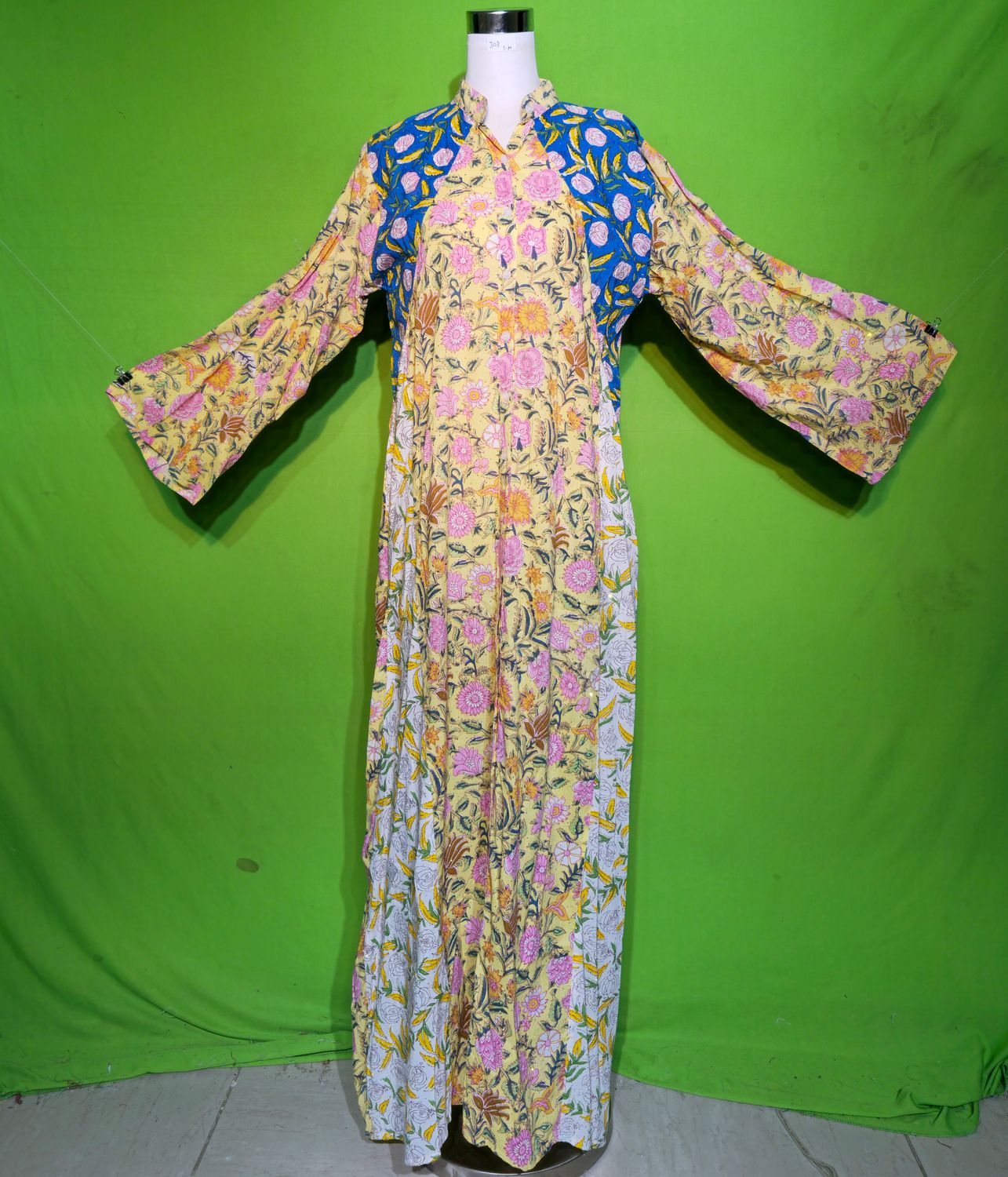 S-M Crystal Huda Dress 100% Cotton 57&quot; Inches Long Jalabiya