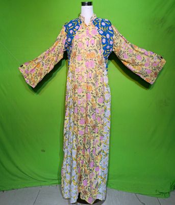 S-M Crystal Huda Dress 100% Cotton 57&quot; Inches Long Jalabiya