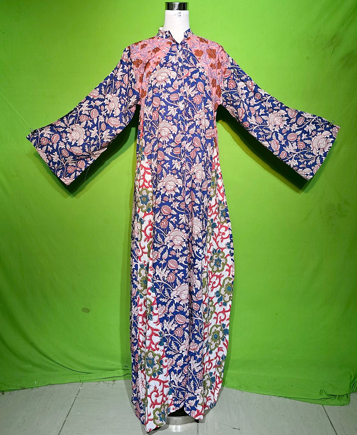 S-M Crystal Huda Dress 100% Cotton 57&quot; Inches Long Jalabiya
