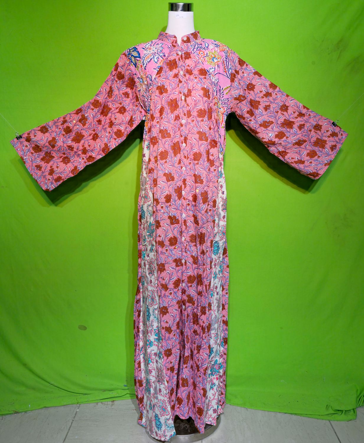 L-XL Crystal Huda Dress 100% Cotton 57&quot; Inches Long Jalabiya