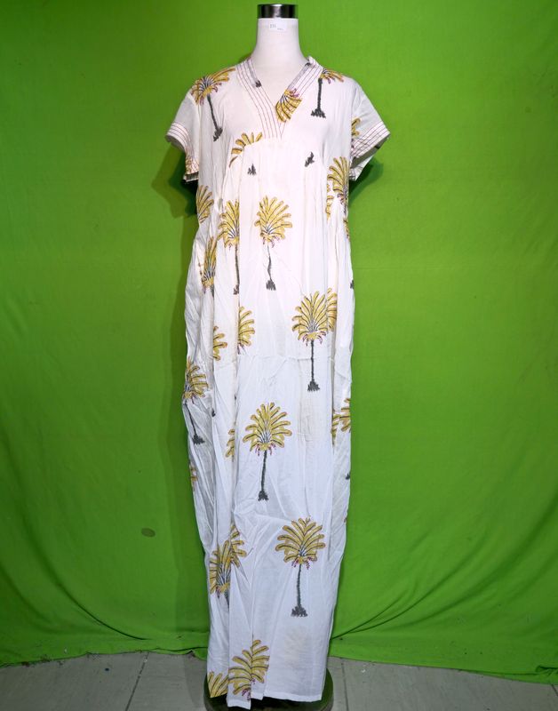 2XL-3XL Amani Dress 100% Cotton 57&quot; Inches Long Jalabiya