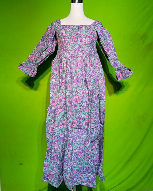 XS Sara Dress 100% Cotton 54&quot; Inches Long Jalabiya