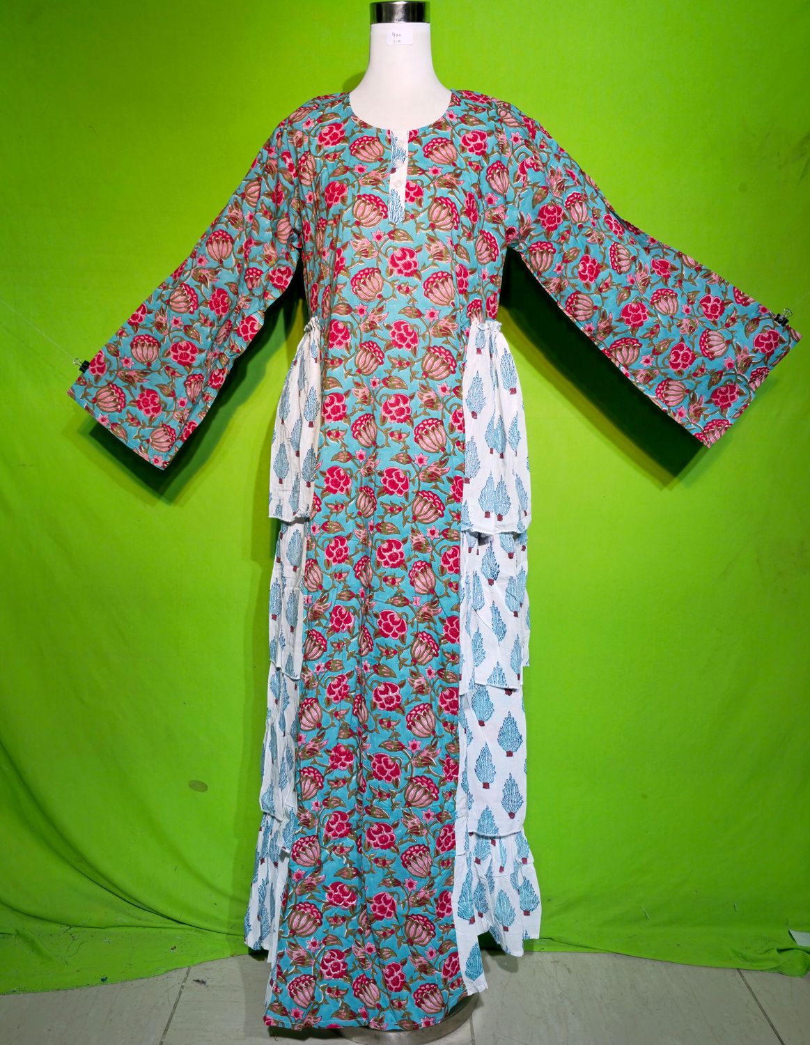 S-M Butterfly Dress 100% Cotton 57&quot; Inches Long Jalabiya