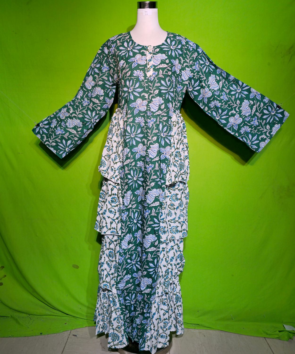 S-M Butterfly Dress 100% Cotton 57&quot; Inches Long Jalabiya