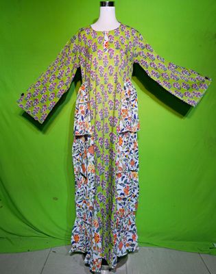 S-M Butterfly Dress 100% Cotton 57&quot; Inches Long Jalabiya