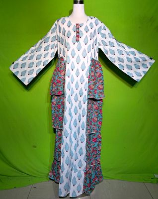 L-XL Butterfly Dress 100% Cotton 57&quot; Inches Long Jalabiya