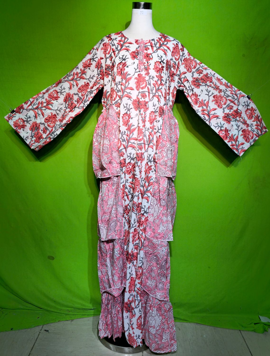 L-XL Butterfly Dress 100% Cotton 57&quot; Inches Long Jalabiya