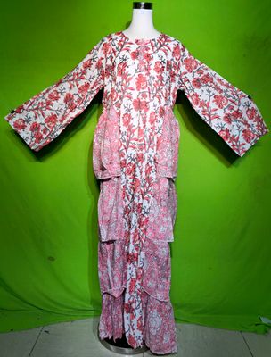 L-XL Butterfly Dress 100% Cotton 57&quot; Inches Long Jalabiya
