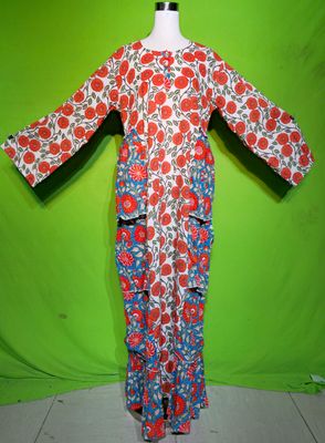 L-XL Butterfly Dress 100% Cotton 57&quot; Inches Long Jalabiya