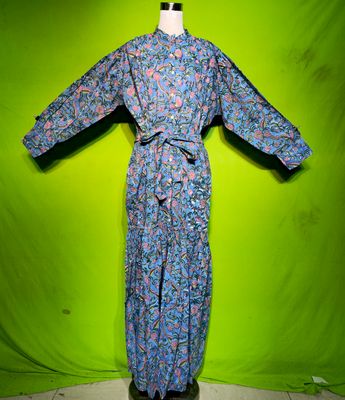 L-XL Belt Dress 100% Cotton 57&quot; Inches Long Jalabiya