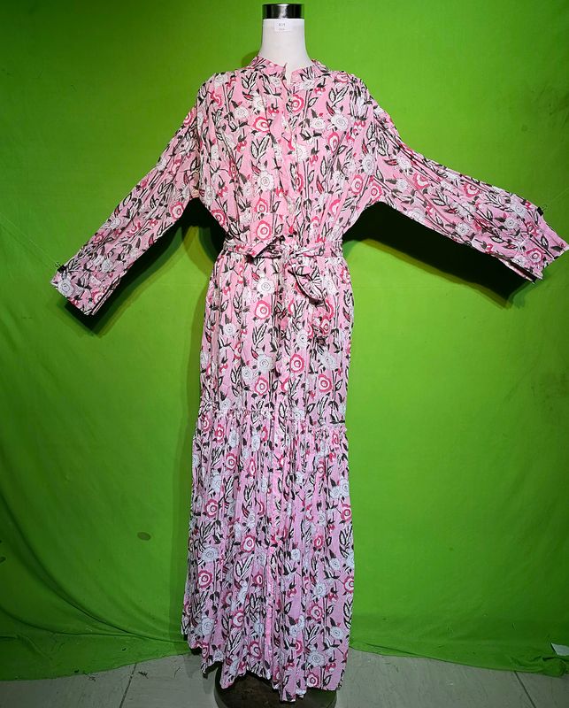 2XL-3XL Belt Dress 100% Cotton 57&quot; Inches Long Jalabiya
