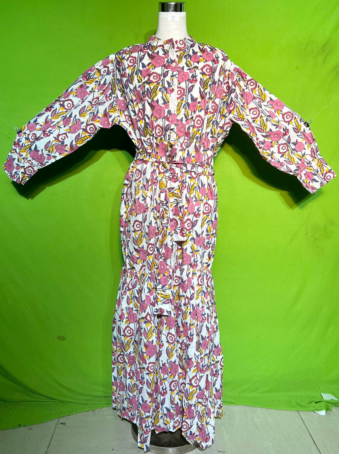 2XL-3XL Belt Dress 100% Cotton 57&quot; Inches Long Jalabiya