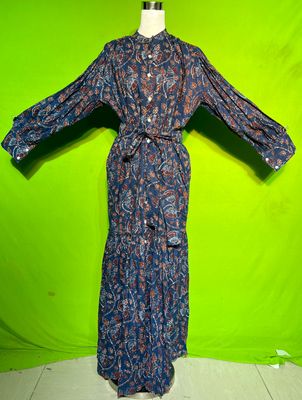L-XL Belt Dress 100% Cotton 57&quot; Inches Long Jalabiya