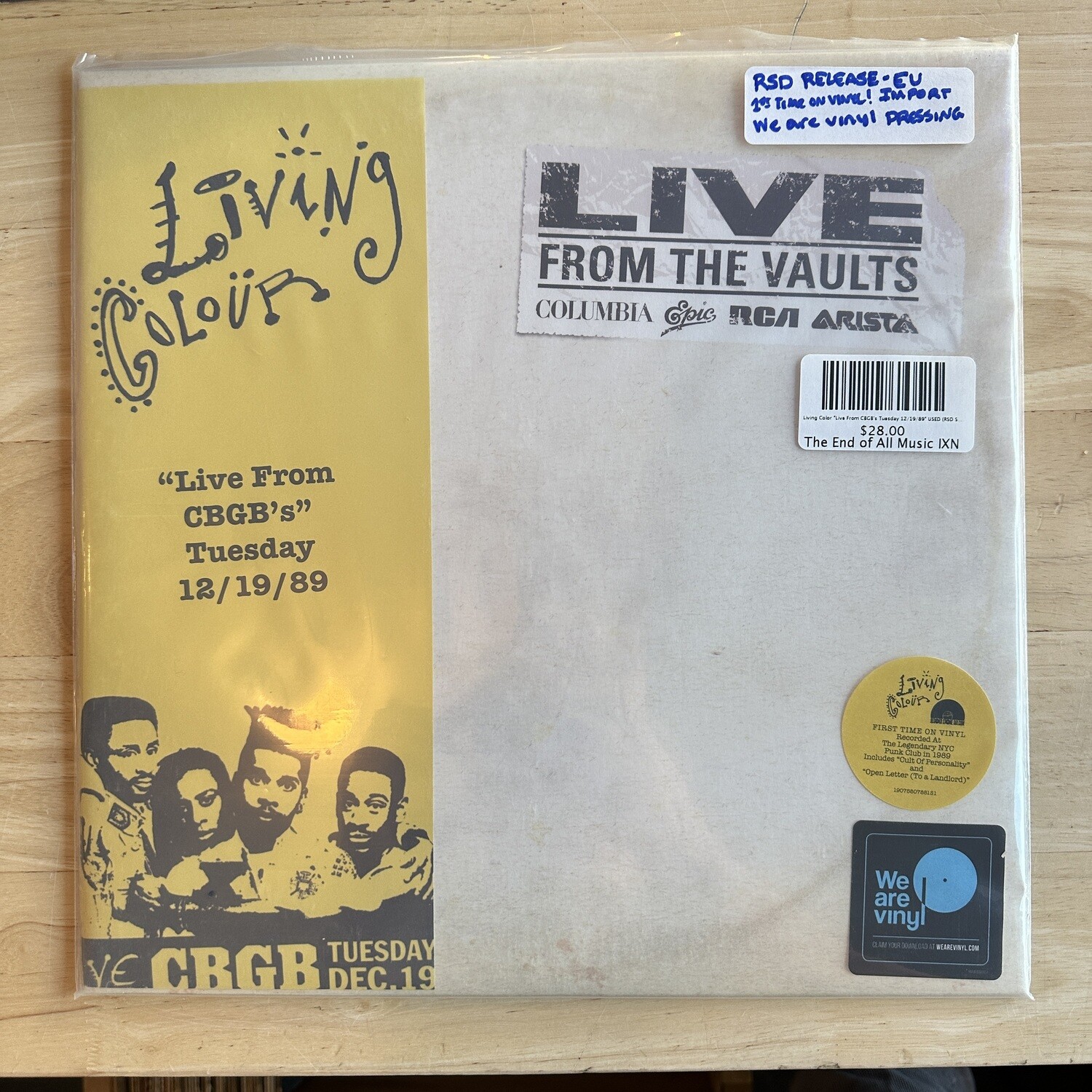 Living Color &quot;Live From CBGB&#39;s Tuesday 12/19/89&quot; USED (RSD Sealed)