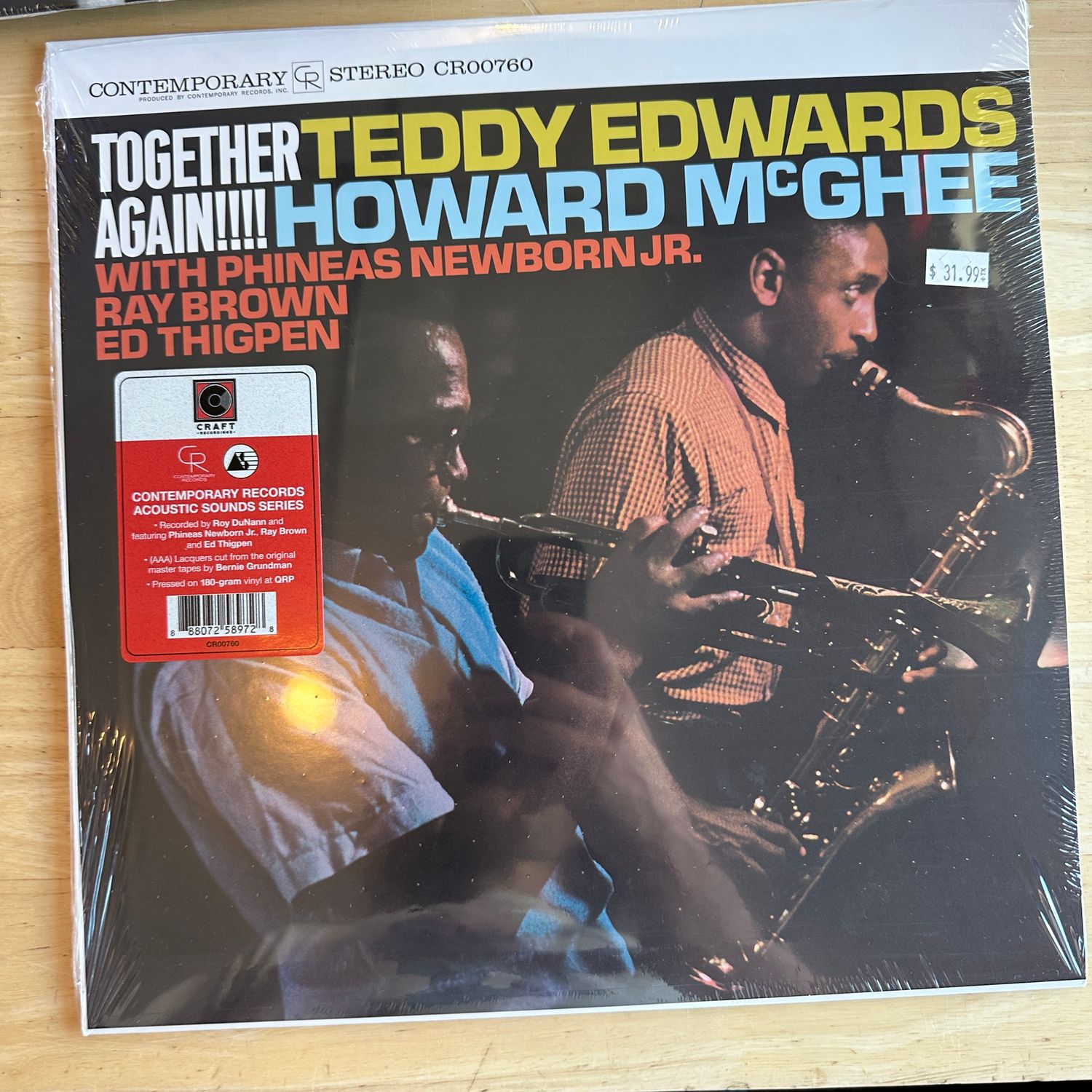 Teddy Edwards &amp; Howard McGhee &quot;Together Again!&quot; LP (Craft Reissue)