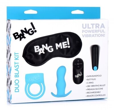 BANG! DUO BLAST C RING, BUTT PLUG, BULLET &amp; BLINDFOLD KIT